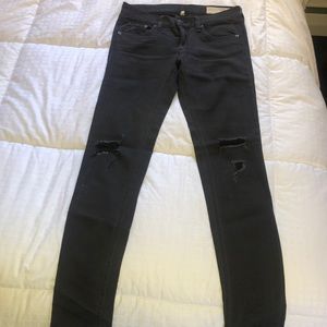 Rag & Bone Black Distressed Jeans - 27